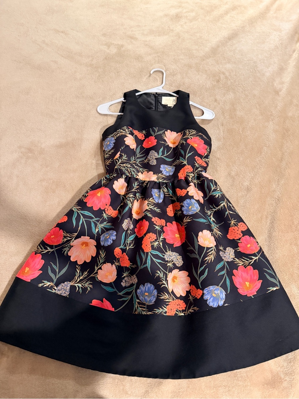 Kate Spade - Women’s Black Floral Fit-and-Flare Dress - New without tags